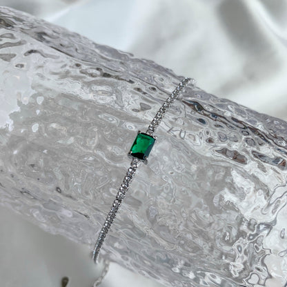 [Solara Jewelry]1.0 Carat Unique Emerald Cut Banquet Bracelet