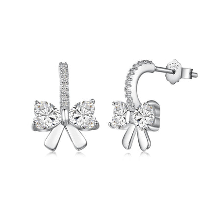 [Solara Jewelry]Exquisite Earrings With Heart-Shaped Bow Design