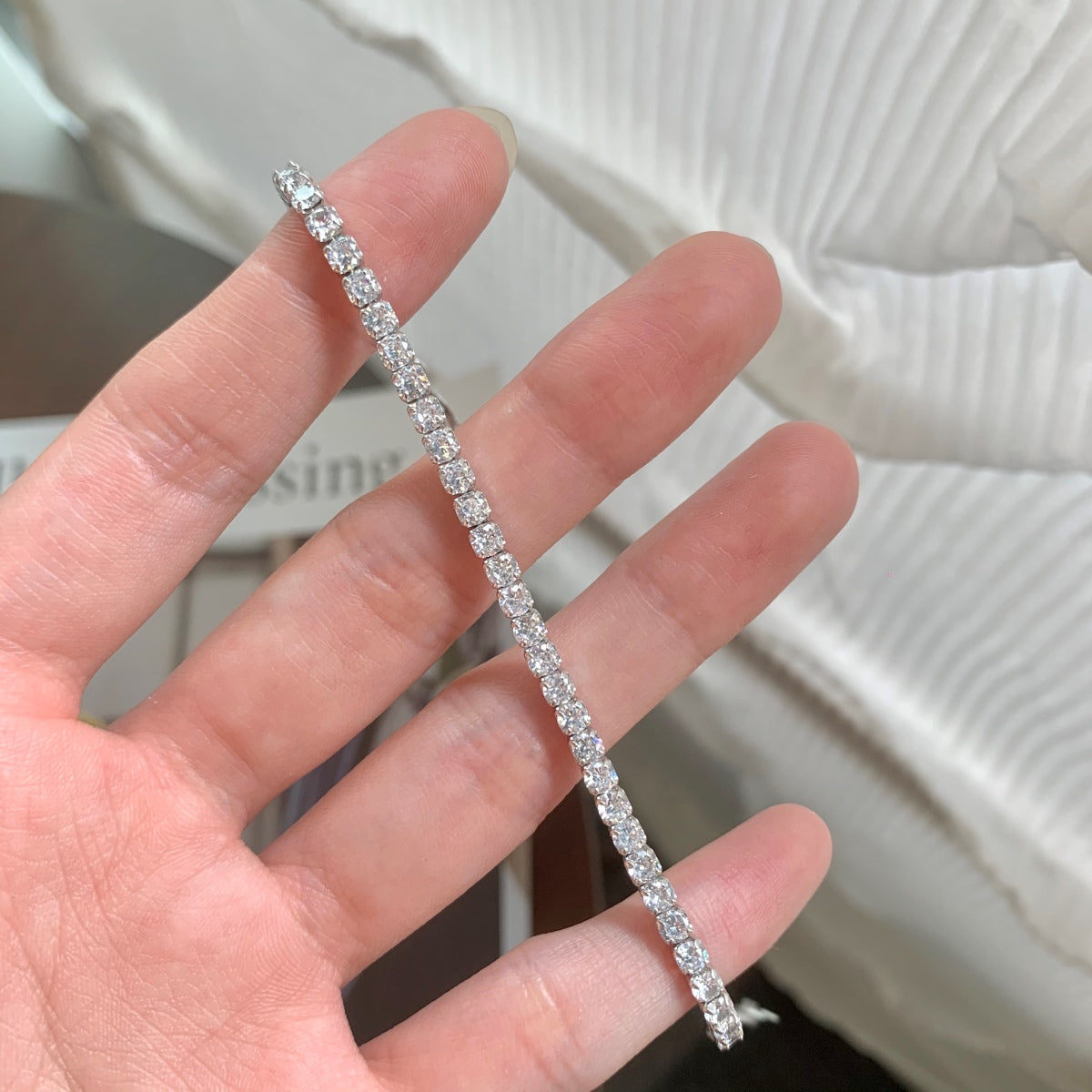 [Solara Jewelry]Sparkling Round Cut Daily Bracelet