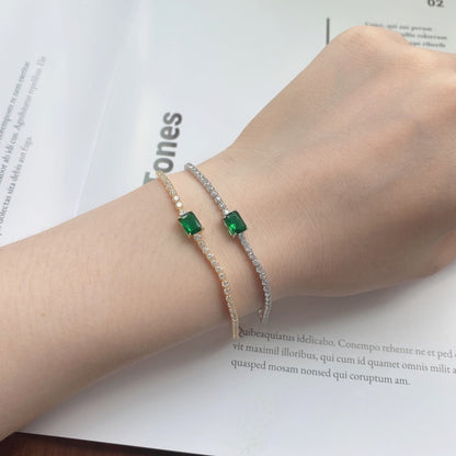 [Solara Jewelry]1.0 Carat Unique Emerald Cut Banquet Bracelet