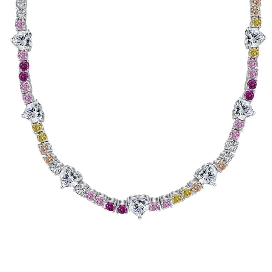 [Solara Jewelrys ]Delicate Colorful Rainbow Tennis Chain