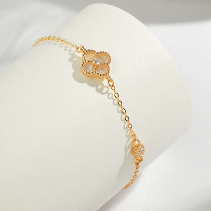 [Solara Jewelry]Delicate Four Leaf Clover Bracelet