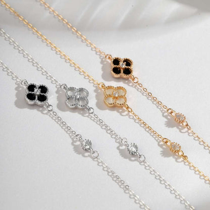 [Solara Jewelry]Delicate Four Leaf Clover Bracelet