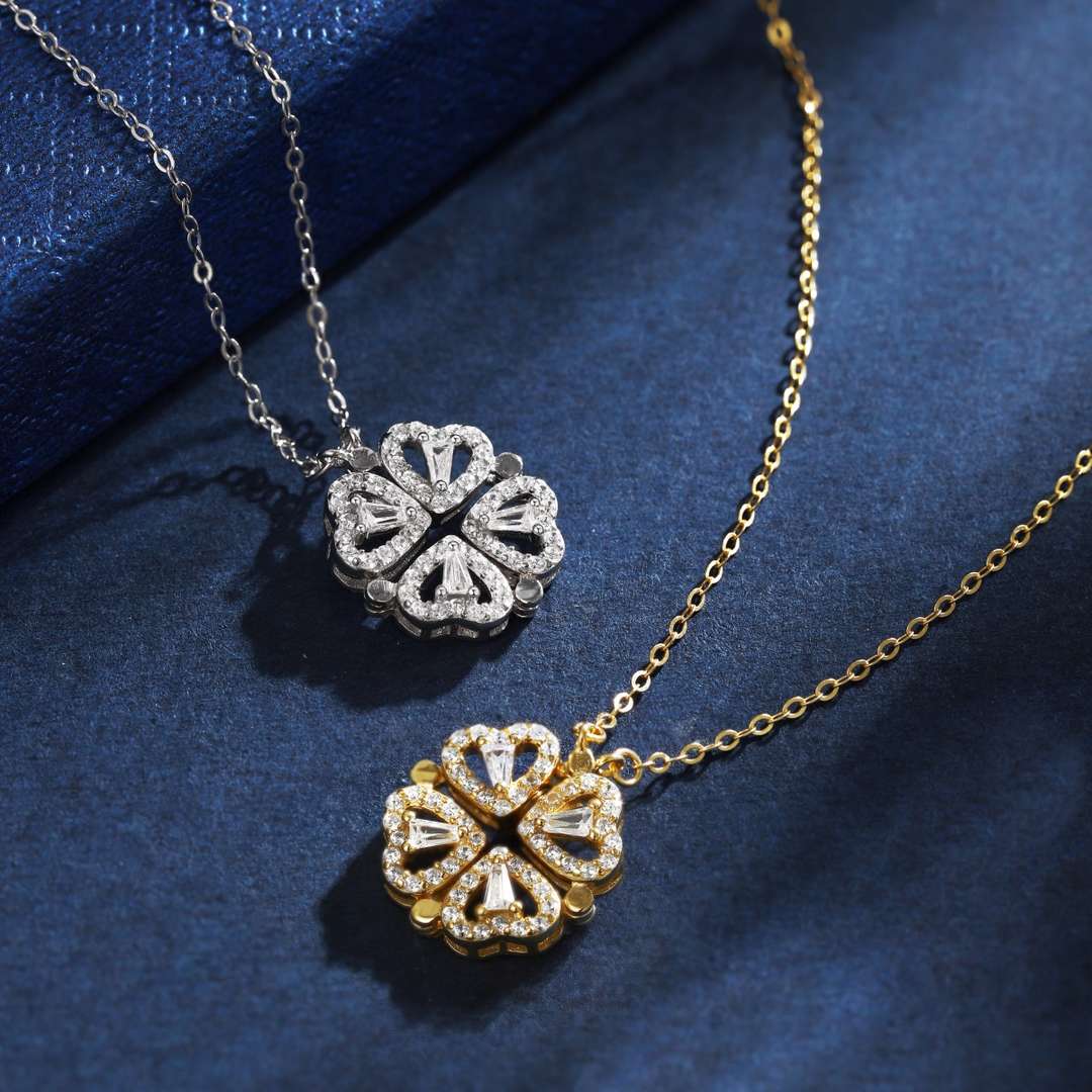 [Solara Jewelry]Ornate Heart Cut Flower Shape Necklace