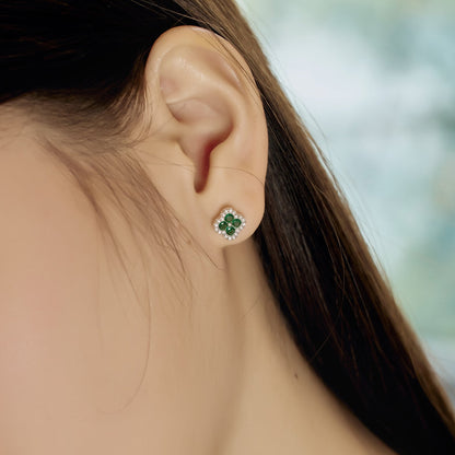 [Solara Jewelry]Four-Leaf Clover Flower Shaped Earrings