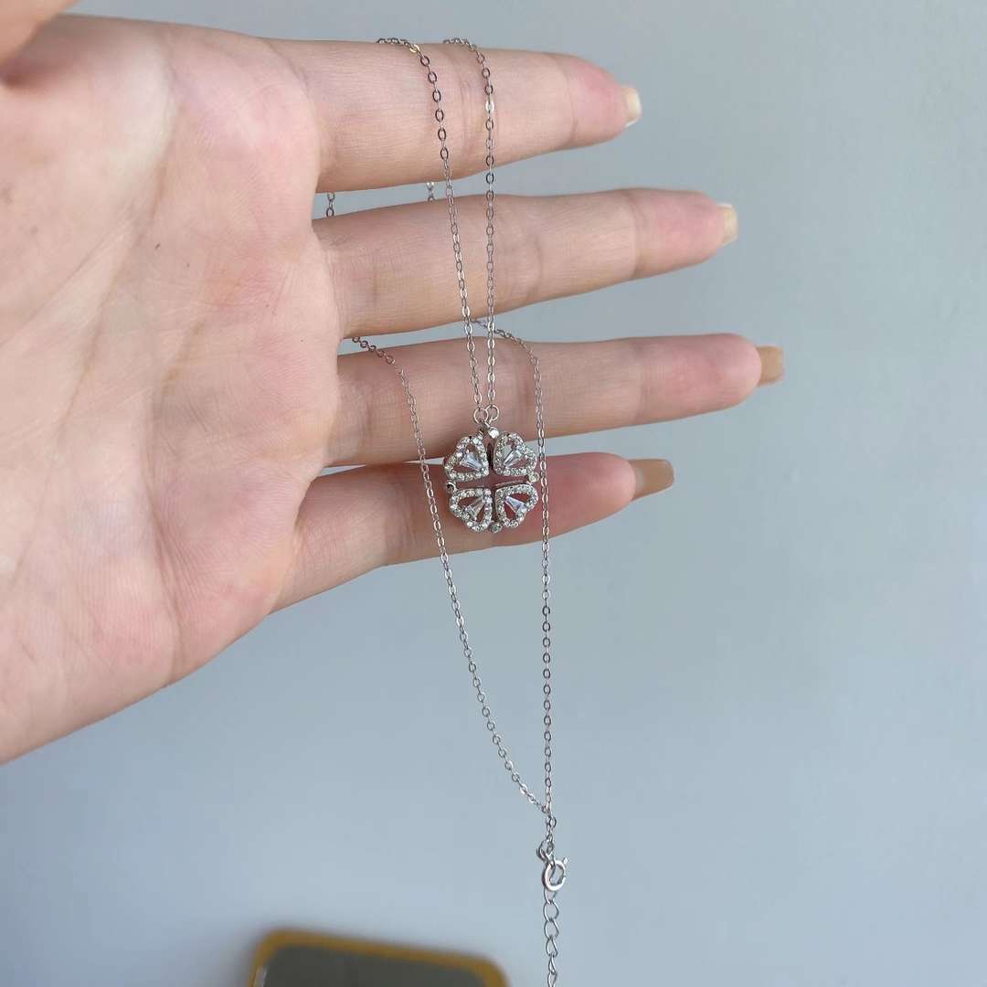 [Solara Jewelry]Ornate Heart Cut Flower Shape Necklace