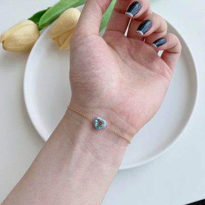 [Solara Jewelry]Sparkling Romantic Heart Shape Lover Bracelet