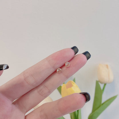 [Solara Jewelry]Sparkling Colorful Round Shape Earrings