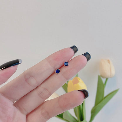 [Solara Jewelry]Sparkling Colorful Round Shape Earrings