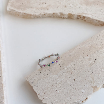[Solara Jewelry]Radiant Colorful Round Cut Daily Ring