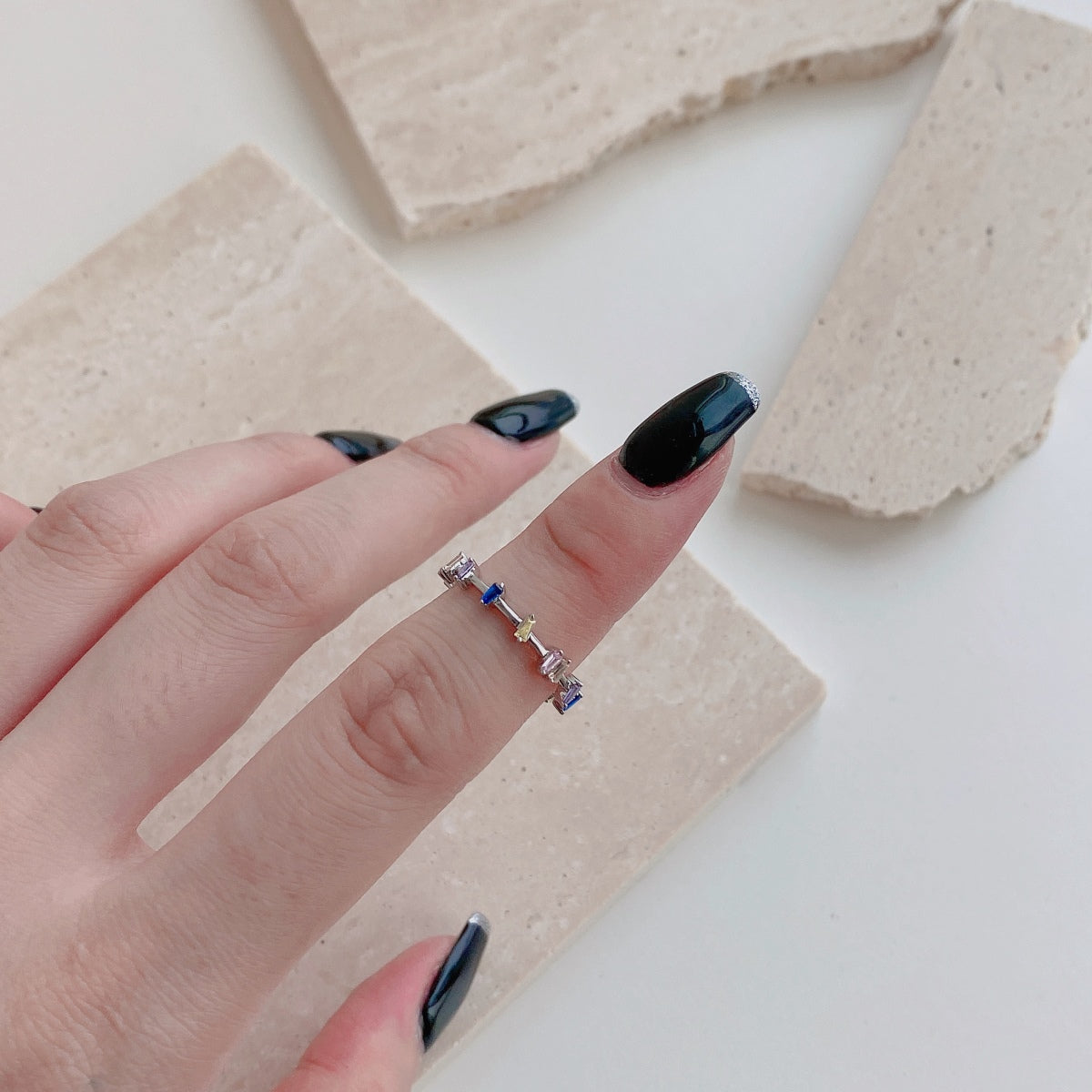 [Solara Jewelry]Unique Trapezoid Cut Daily Ring