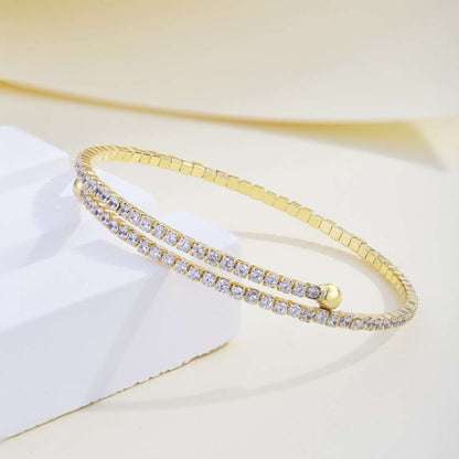 [Solara Jewelry]Row of Diamonds Round Fashion Bracelet
