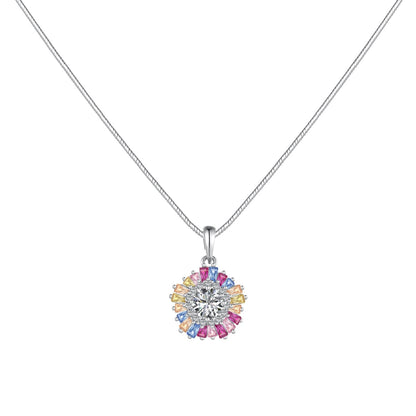[Solara Jewelry]Charming Flower Colorful Necklace
