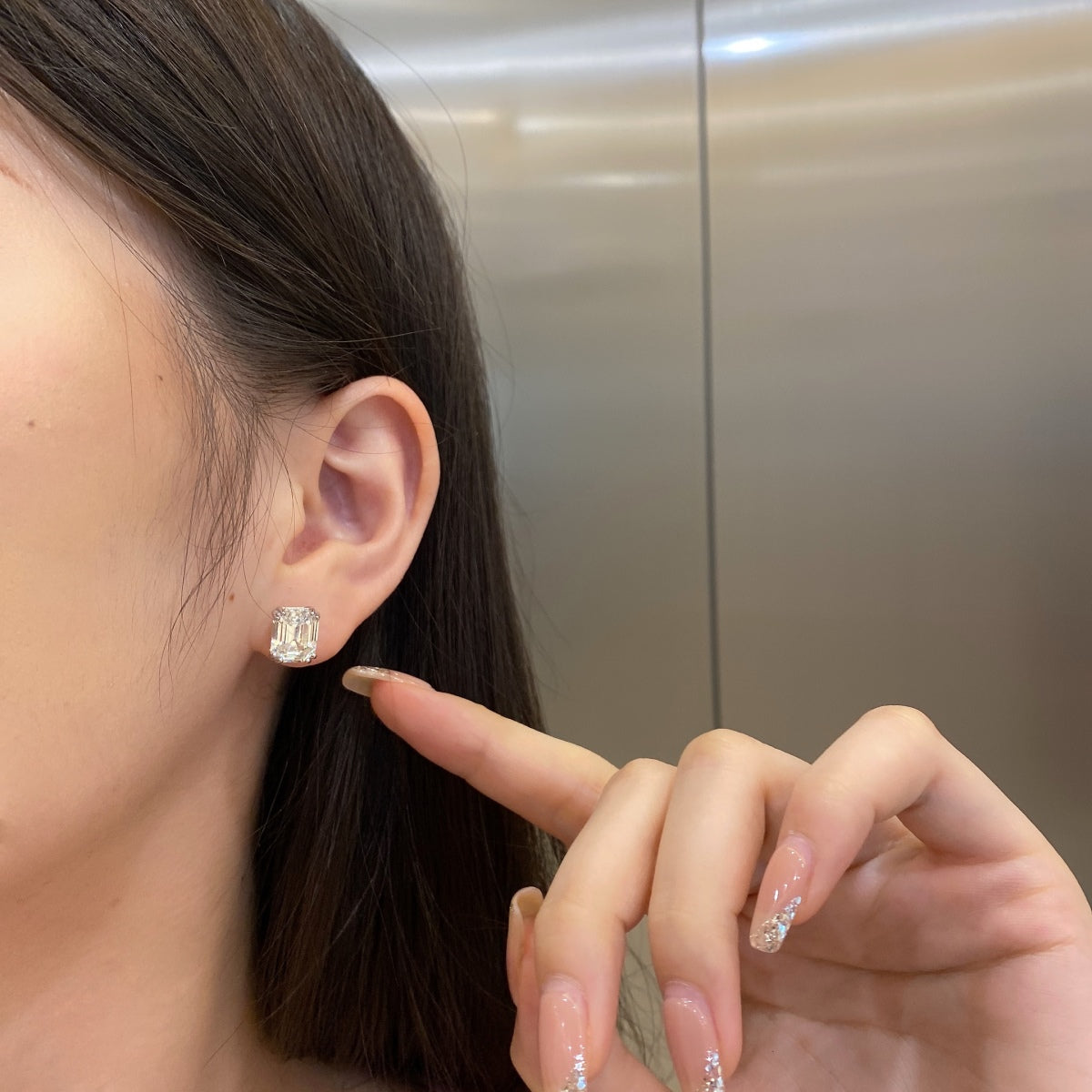[Solara Jewelry]Dazzling Square Shape Earrings