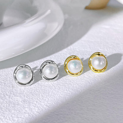 [Solara Jewelry]Dainty Bread Pearl Earrings