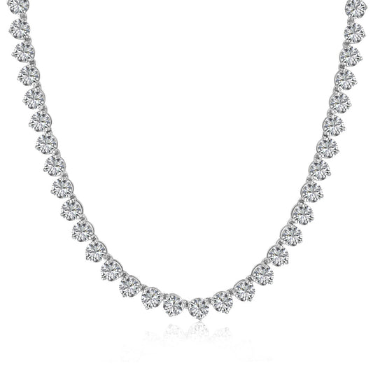 [Solara Jewelrys ]Ornate Heart Cut Tennis Necklace
