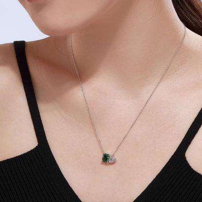 [Solara Jewelry]Dazzling Square & Heart Shape Necklace