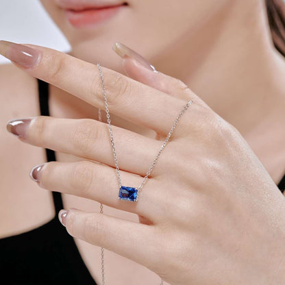 [Solara Jewelry]Luxurious Square Shape Colorful Necalack