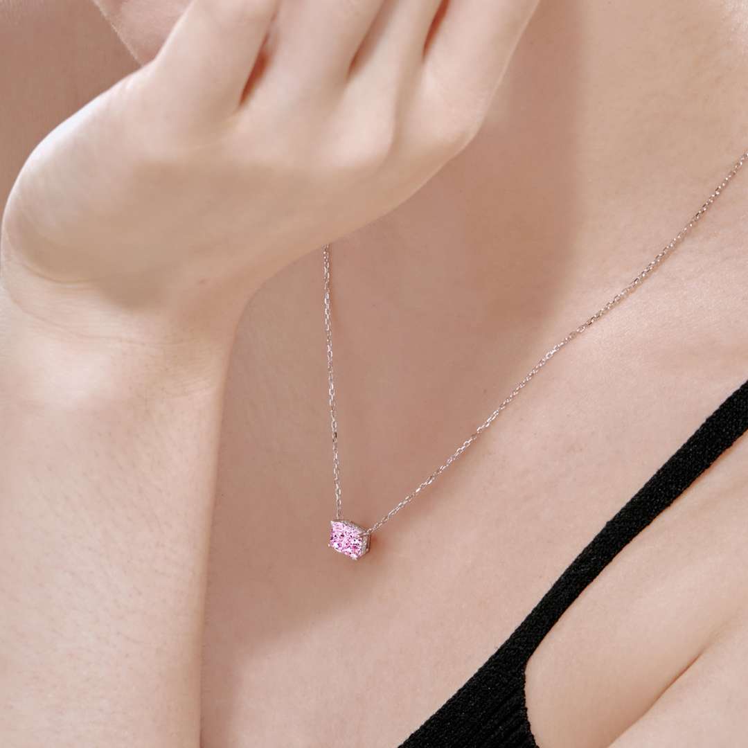[Solara Jewelry]Luxurious Square Shape Colorful Necalack