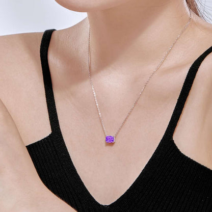 [Solara Jewelry]Luxurious Square Shape Colorful Necalack