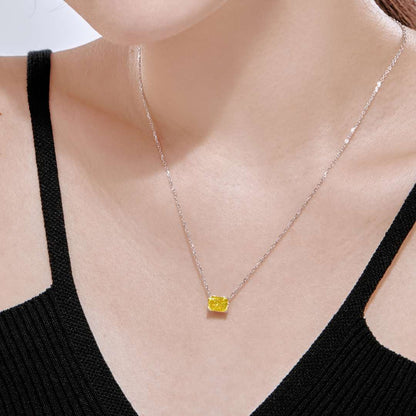 [Solara Jewelry]Luxurious Square Shape Colorful Necalack