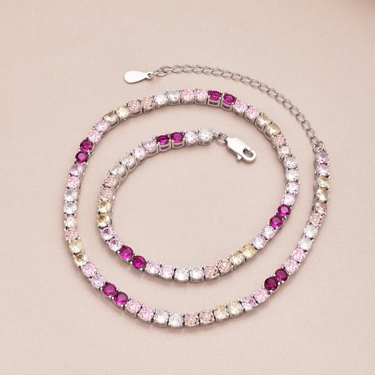 [Solara Jewelry]Delicate Colorful Tennis Necklace