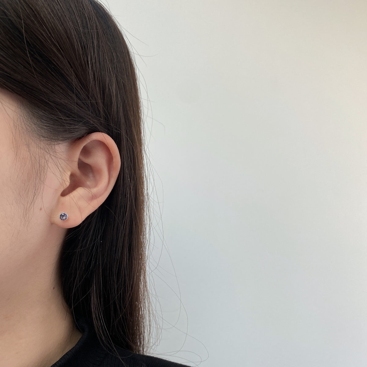 [Solara Jewelry]Sparkling Colorful Round Shape Earrings