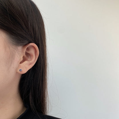 [Solara Jewelry]Sparkling Colorful Round Shape Earrings