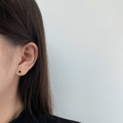 [Solara Jewelry]Sparkling Colorful Round Shape Earrings