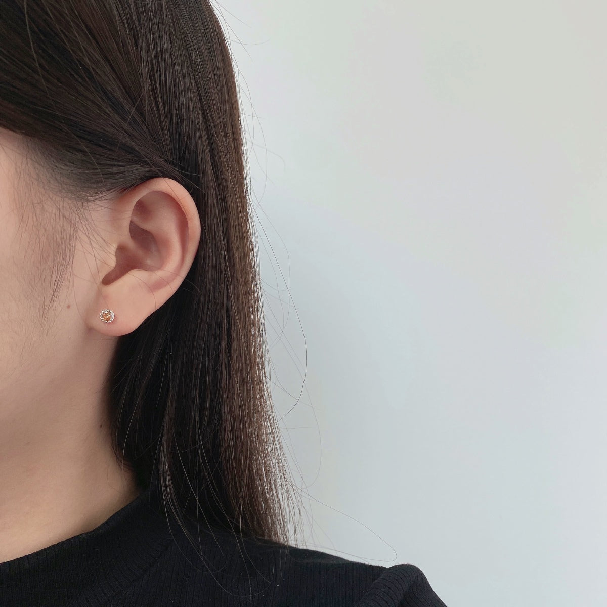 [Solara Jewelry]Sparkling Colorful Round Shape Earrings