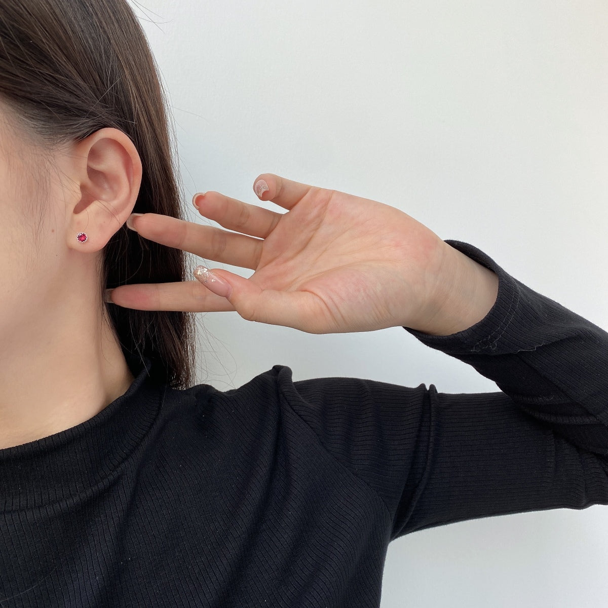[Solara Jewelry]Sparkling Colorful Round Shape Earrings