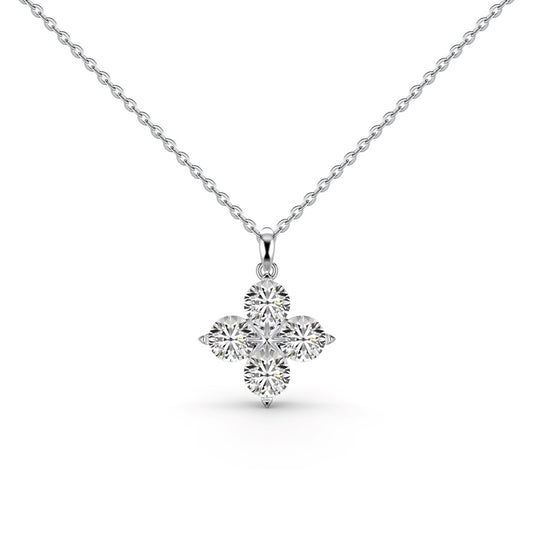 [Solara Jewelry]Four-Leaf Clover And Eight-Pointed Star Necklace