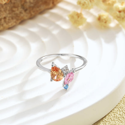 [Solara Jewelry]Radiant Colorful Multi Cut Daily Ring
