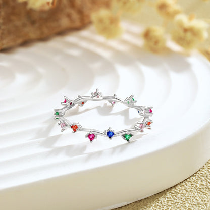 [Solara Jewelry]Radiant Colorful Round Cut Daily Ring