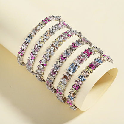[Solara Jewelry]Radiant Colorful Emerald Cut Party Bracelet