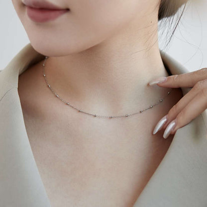 [Solara Jewelry]Small Bead Clavicle Chain Simple Necklace