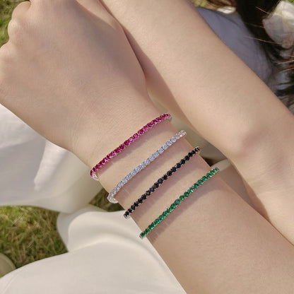 [Solara Jewelry]Radiant Colorful Round Cut Party Bracelet