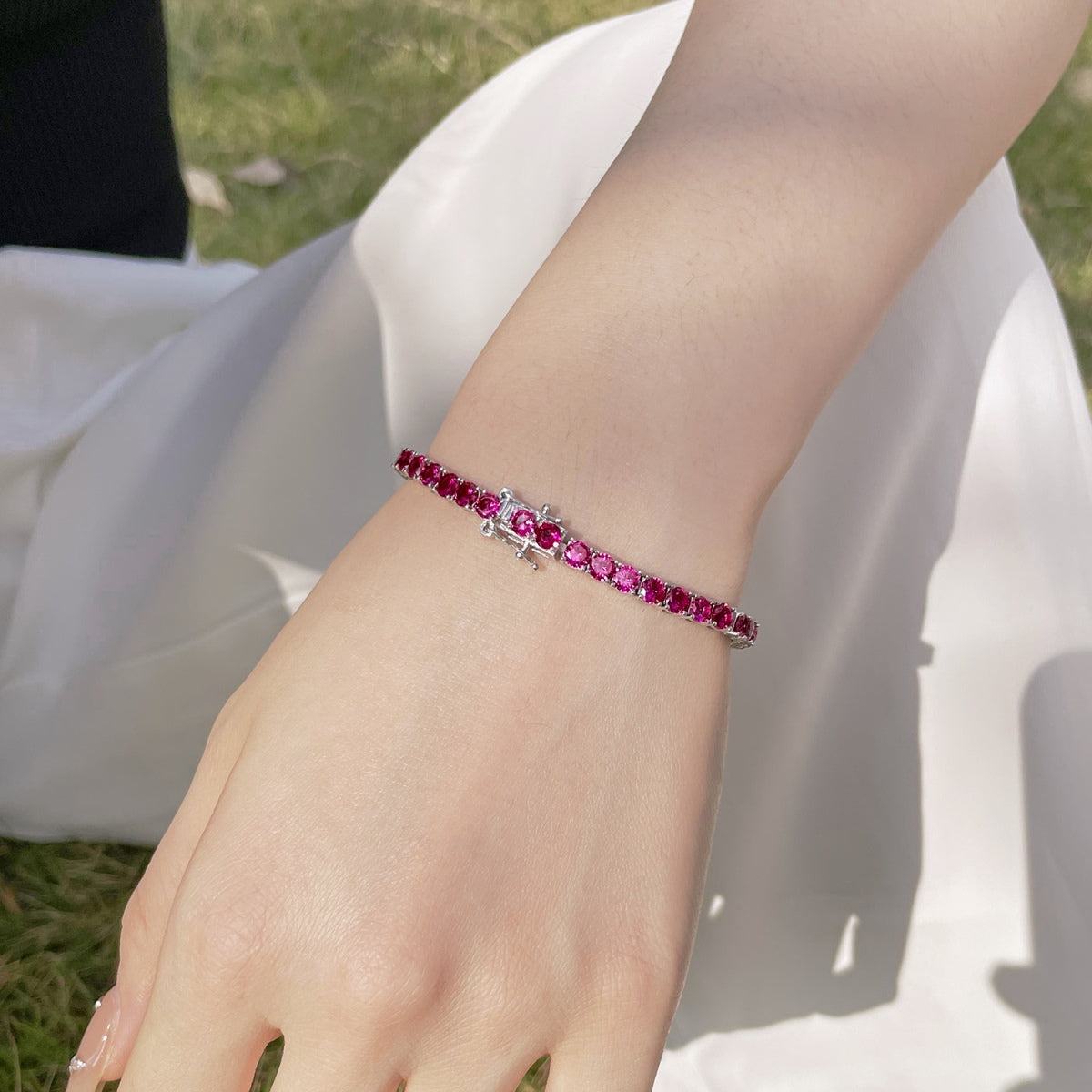 [Solara Jewelry]Radiant Colorful Round Cut Party Bracelet