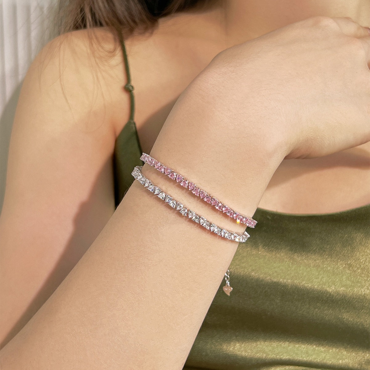 [Solara Jewelry]Dazzling Romantic Heart Shape Lover Bracelet