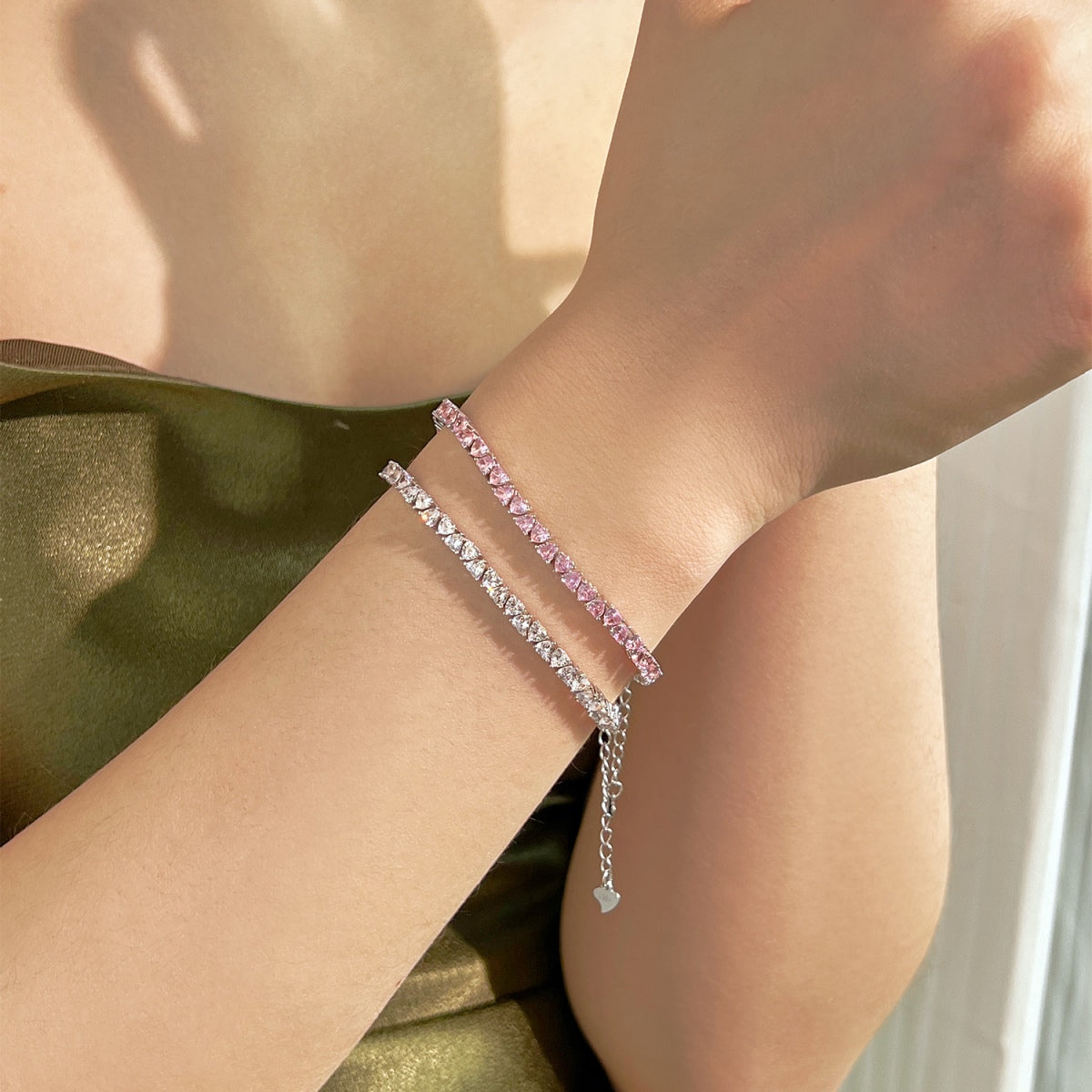 [Solara Jewelry]Dazzling Romantic Heart Shape Lover Bracelet