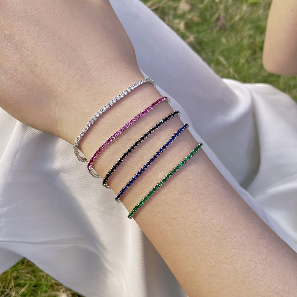 [Solara Jewelry]Radiant Colorful Round Cut Party Bracelet