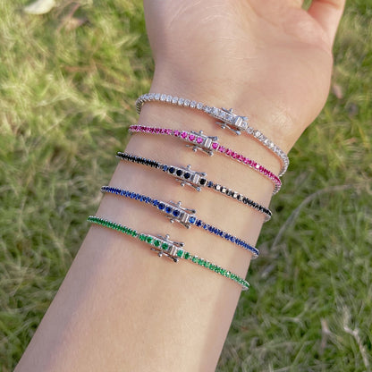 [Solara Jewelry]Radiant Colorful Round Cut Party Bracelet