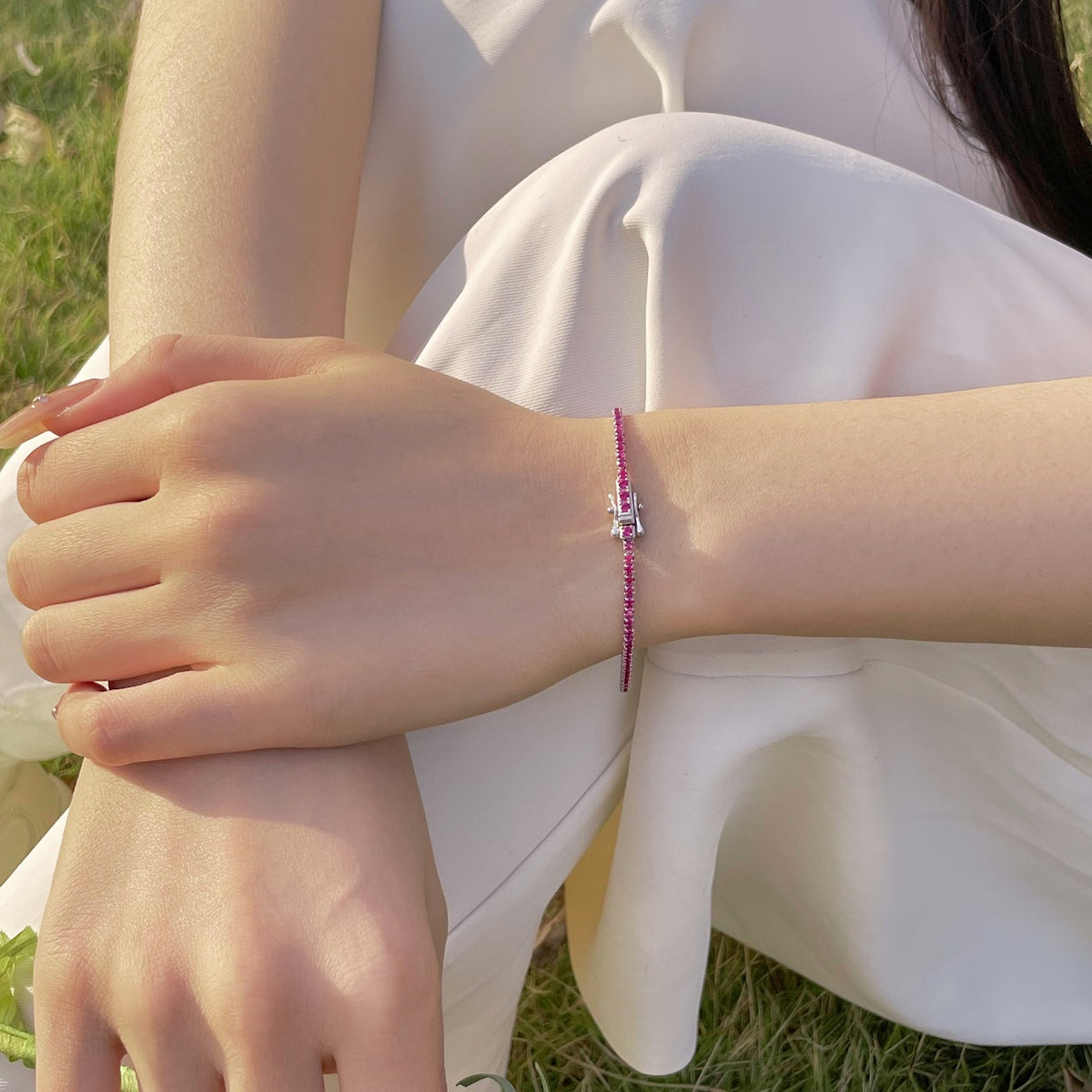 [Solara Jewelry]Radiant Colorful Round Cut Party Bracelet