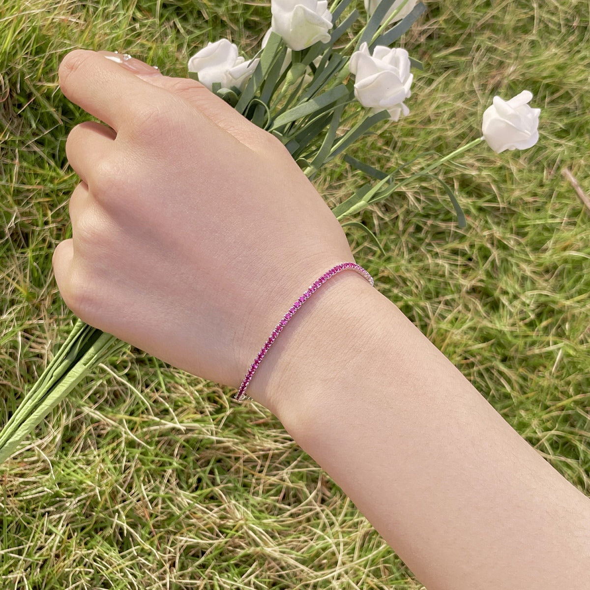[Solara Jewelry]Radiant Colorful Round Cut Party Bracelet