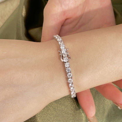 [Solara Jewelry]Luxurious Ornate Round Cut Tennis Bracelet