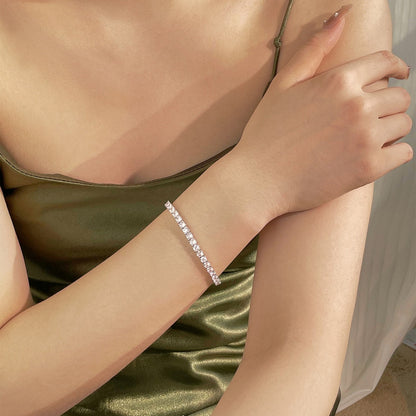 [Solara Jewelry]Luxurious Ornate Round Cut Tennis Bracelet