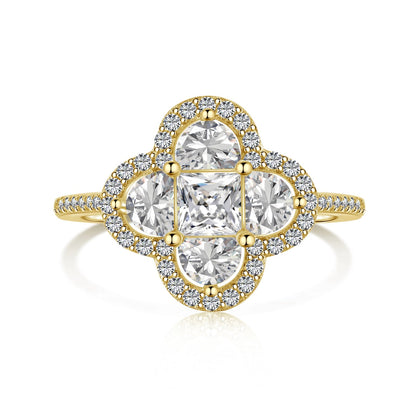 [Solara Jewelry]Luxurious Eternity Flower Shape Banquet Ring