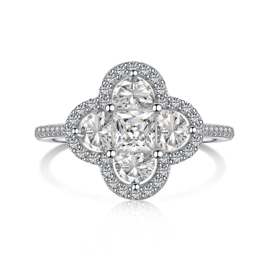 [Solara Jewelry]Luxurious Eternity Flower Shape Banquet Ring
