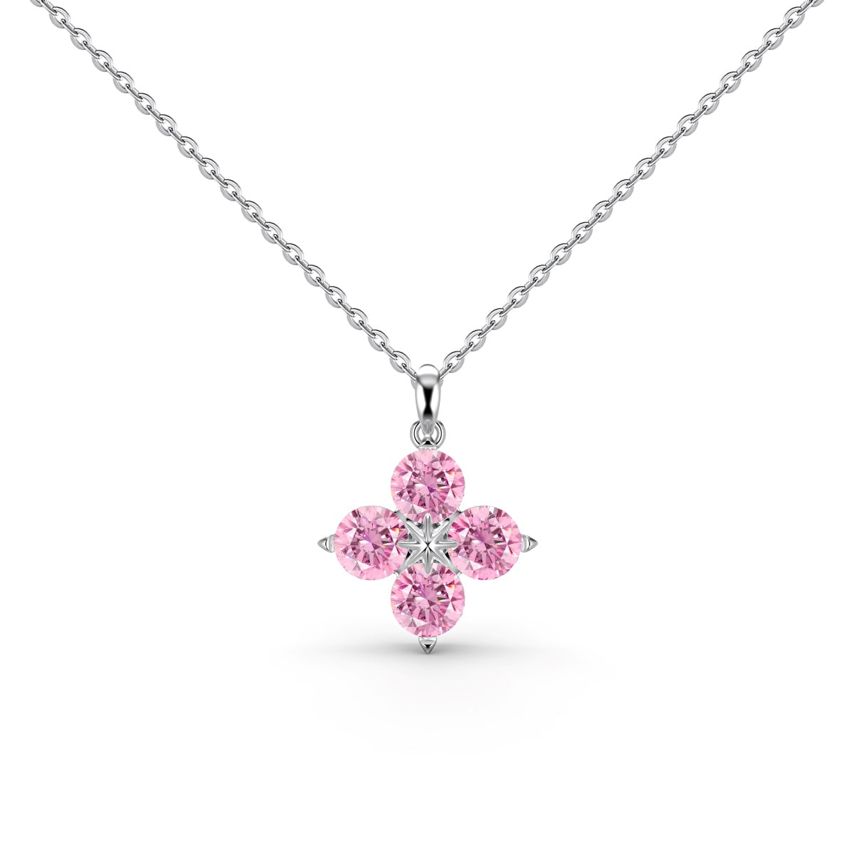 [Solara Jewelry]Four-Leaf Clover And Eight-Pointed Star Necklace