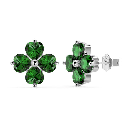 [Solara Jewelry]Four-Leaf Clover Ball Earrings